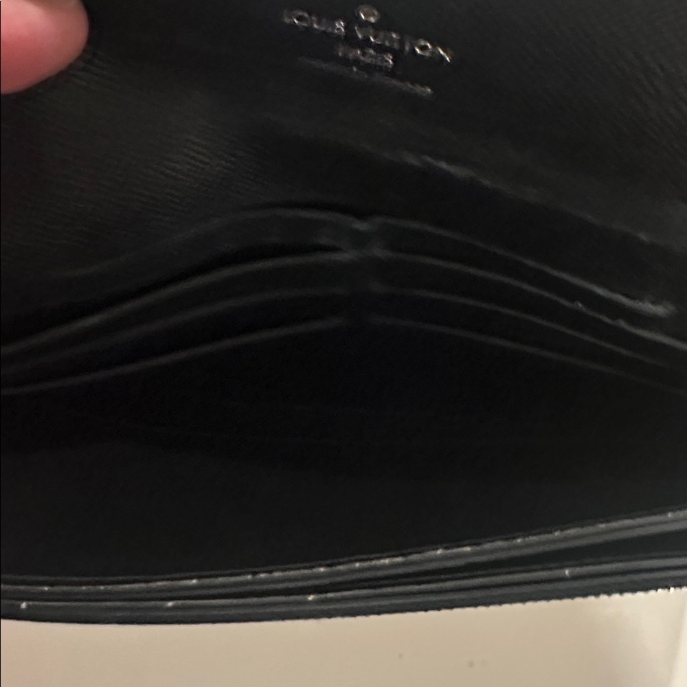 Louis Vuitton graphite Damier Ebene accordion style wallet with chain - Picture 7 of 15